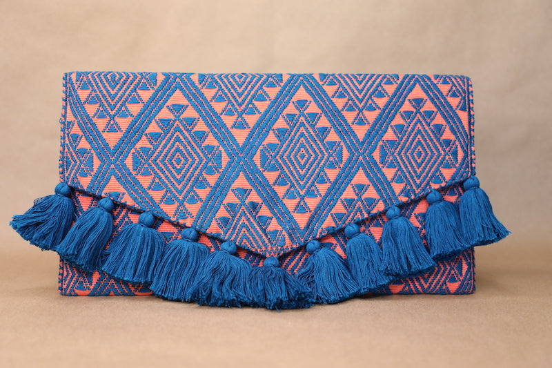 Orange & Blue Clutch