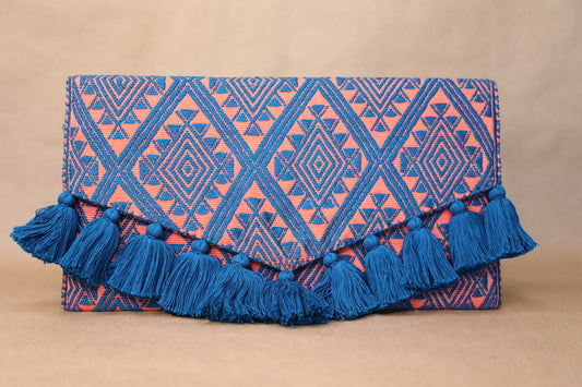 Orange & Blue Clutch