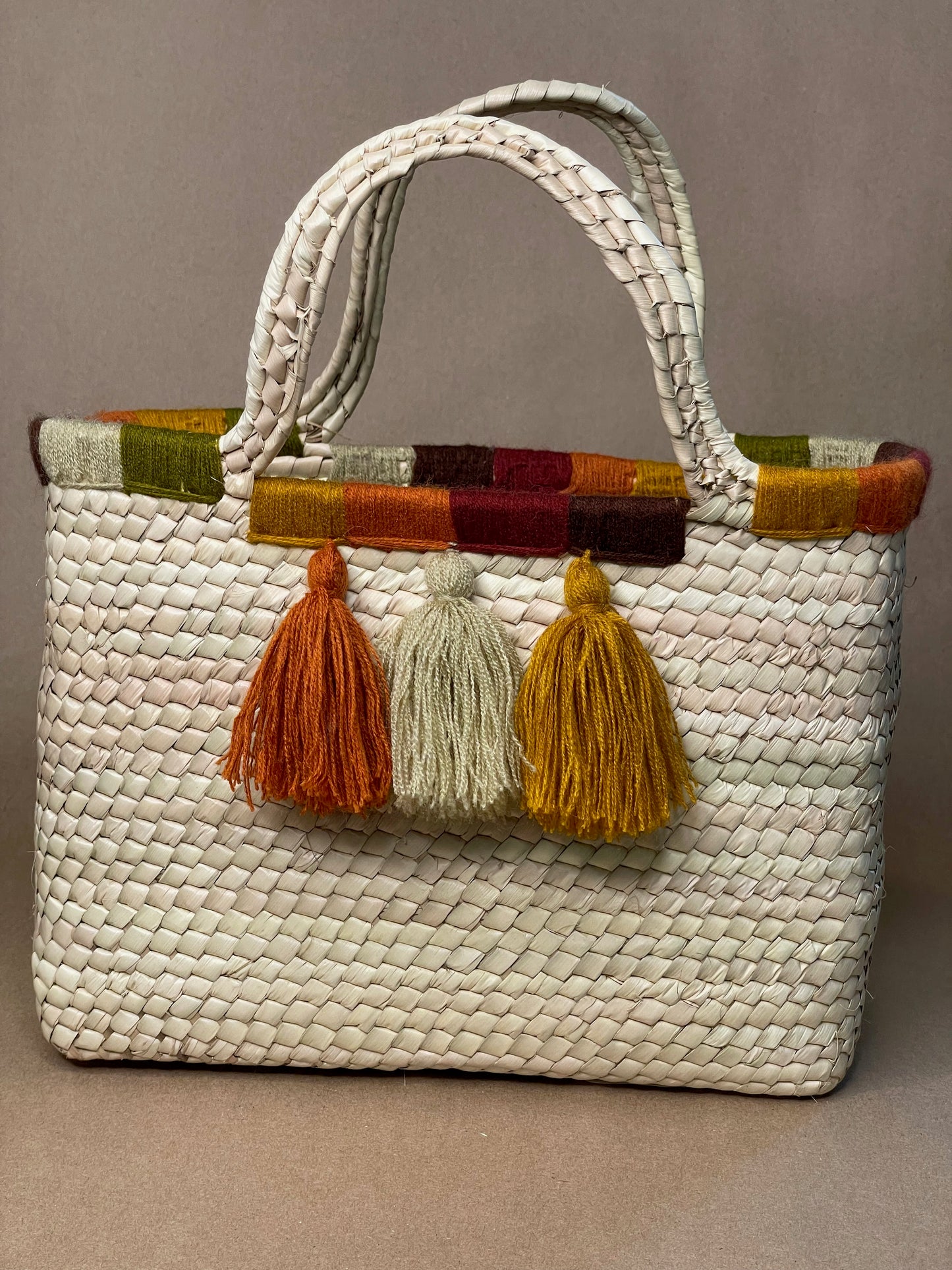 Fall Pom-Pom Palm Handbag