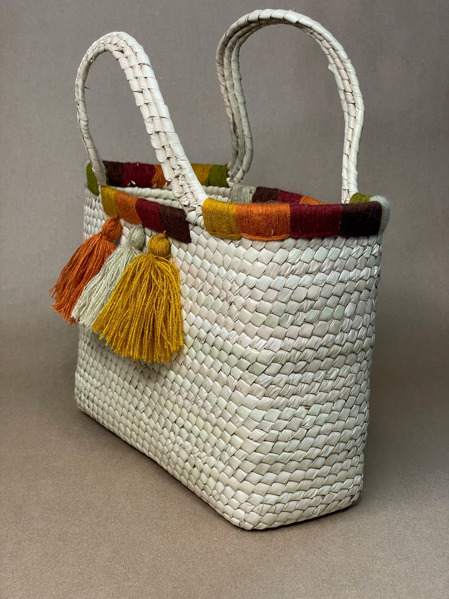 Fall Pom-Pom Palm Handbag