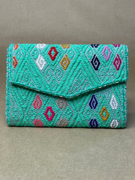 Teal & Multicolor Small Wallet