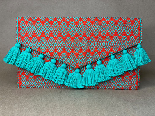 Orange & Teal Clutch