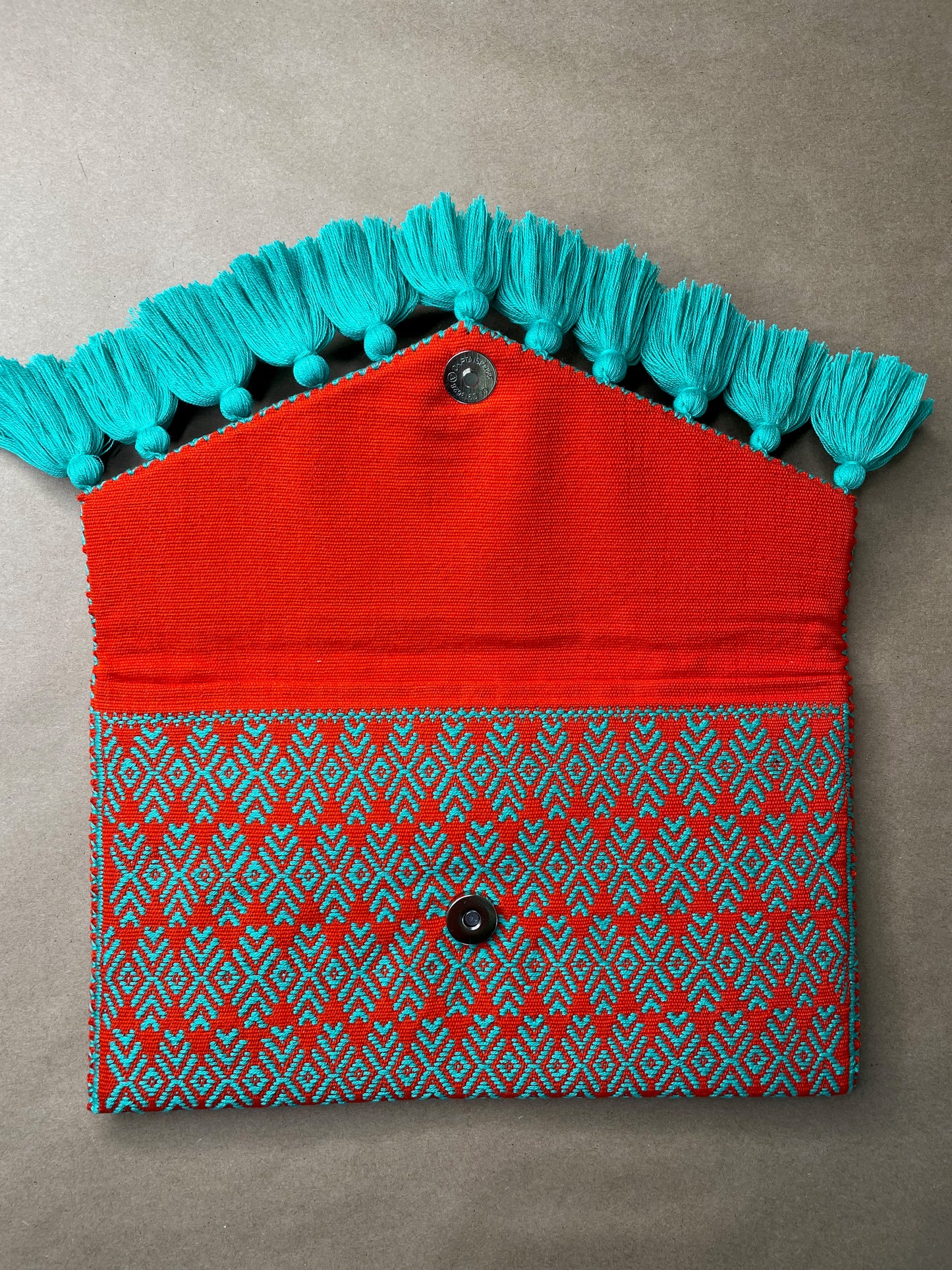 Orange & Teal Clutch