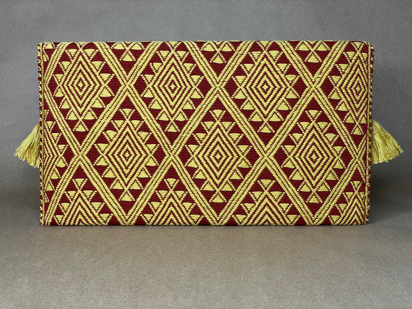 Yellow & Burgundy Clutch