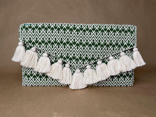 White & Green Clutch