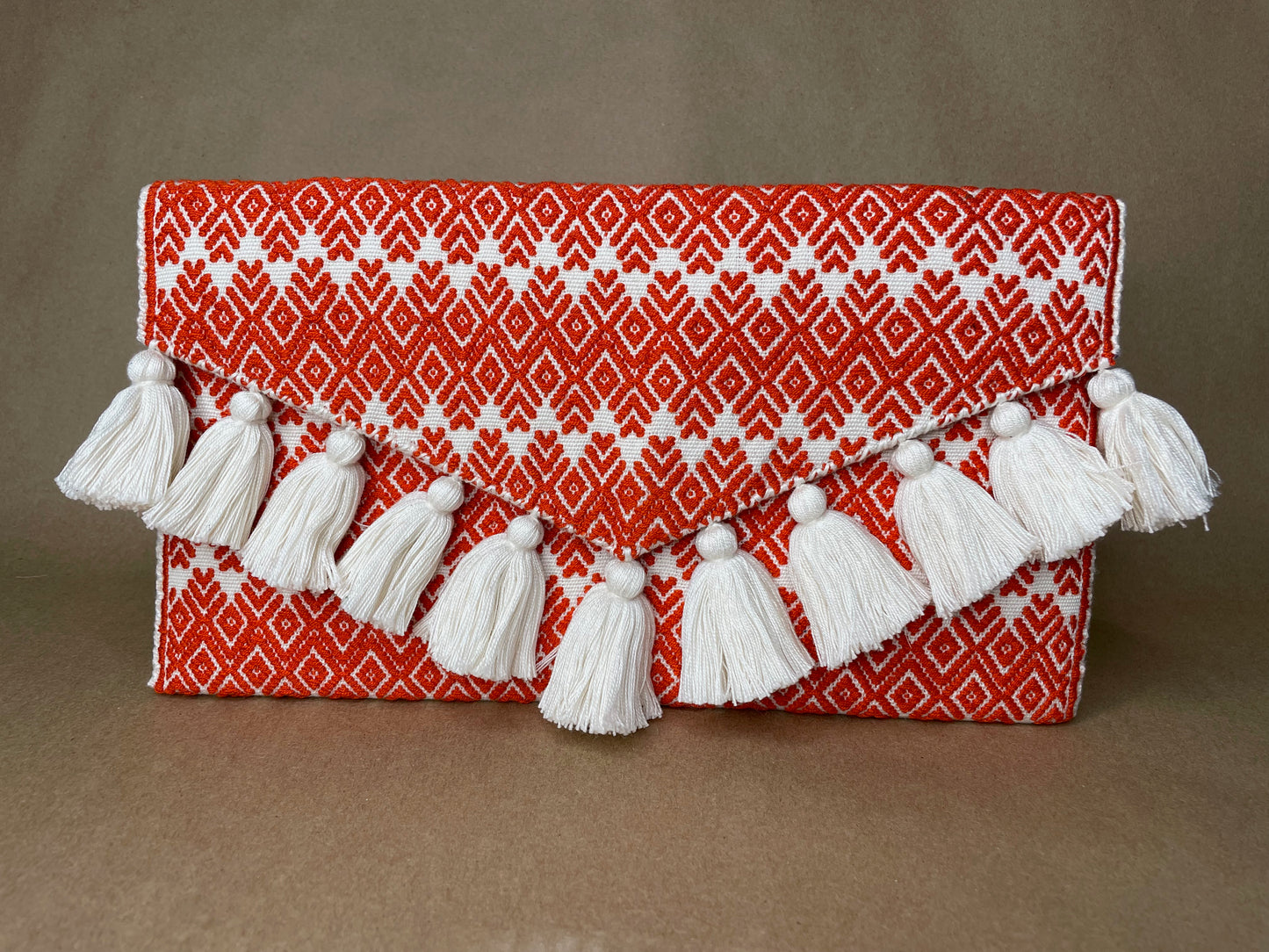 Orange & White Clutch