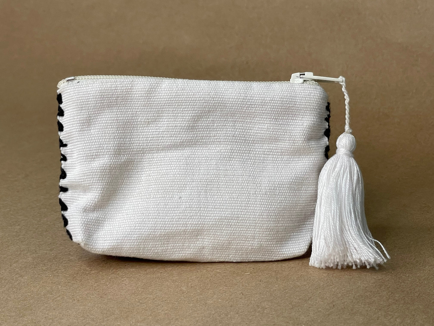 White Chevron Coin Purse