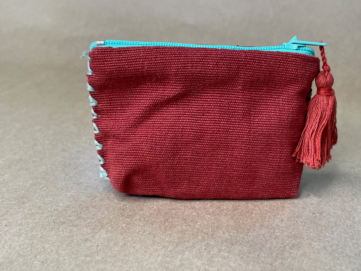 Burgundy & Teal Coin Purse