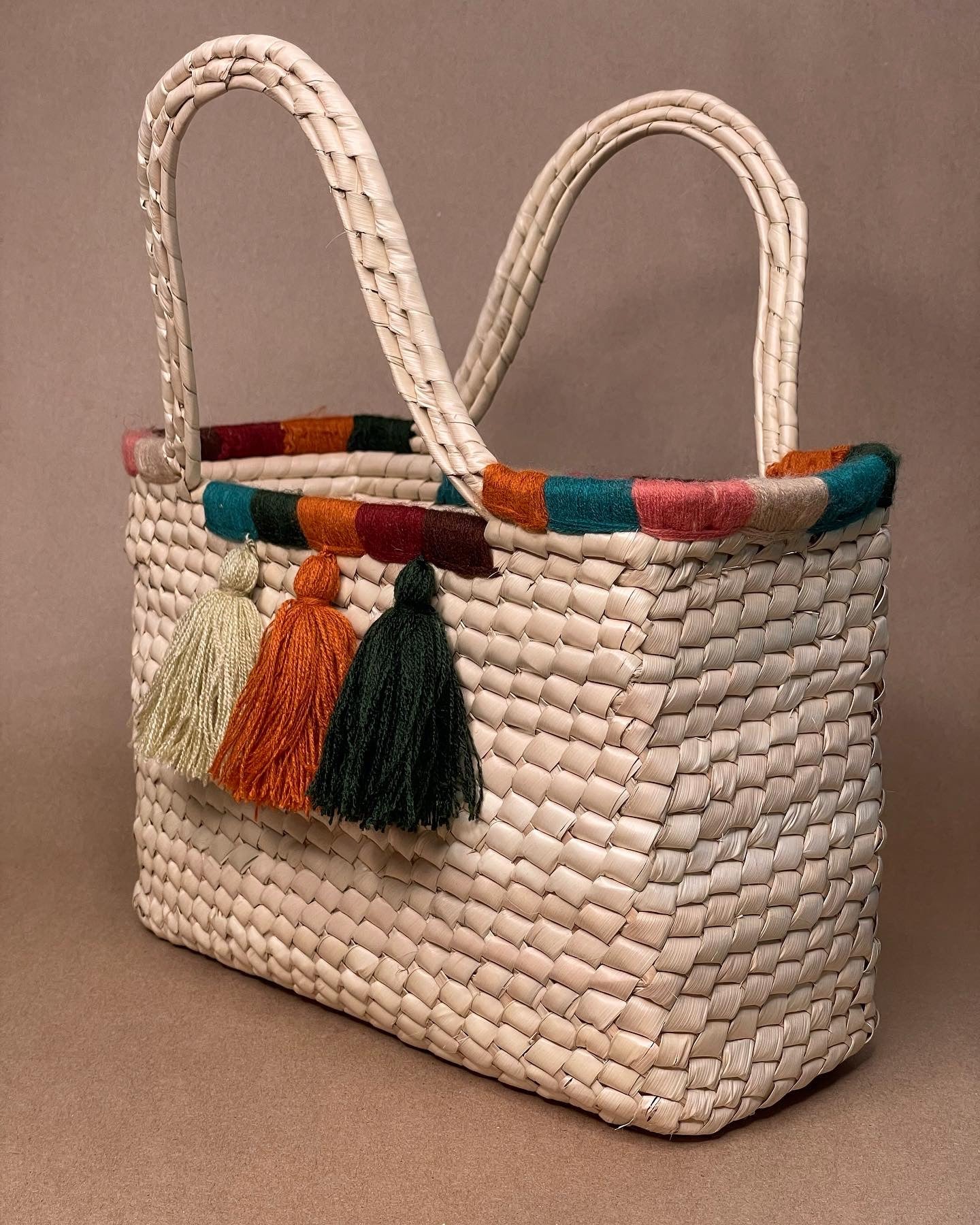 Fall Pom-Pom Palm Handbag