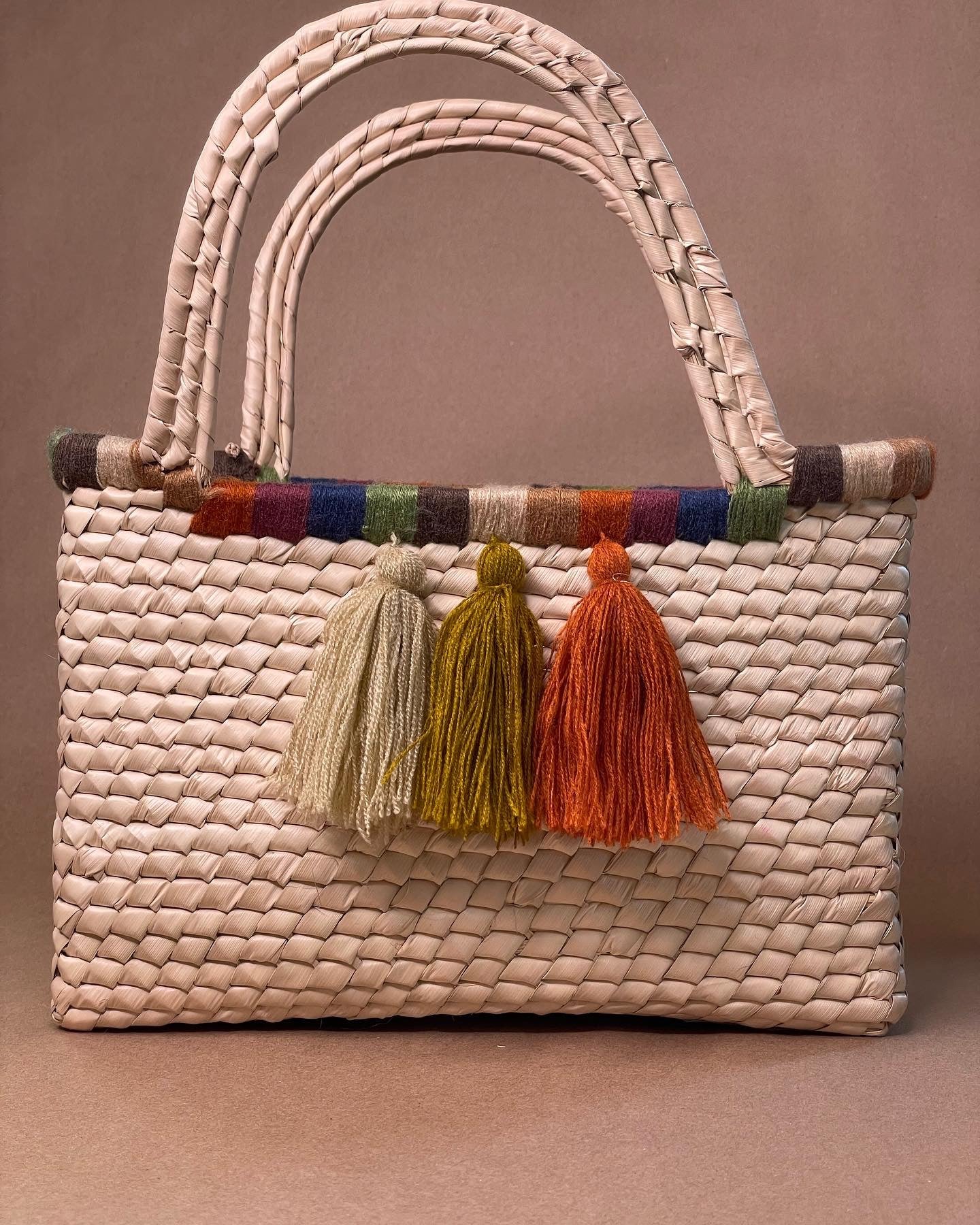 Fall Pom-Pom Palm Handbag